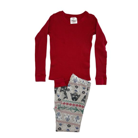 HANNA ANDERSSON STAR WARS Holiday Fair Isle Long John Pajama Set Size 6-7 120 - Picture 1 of 7